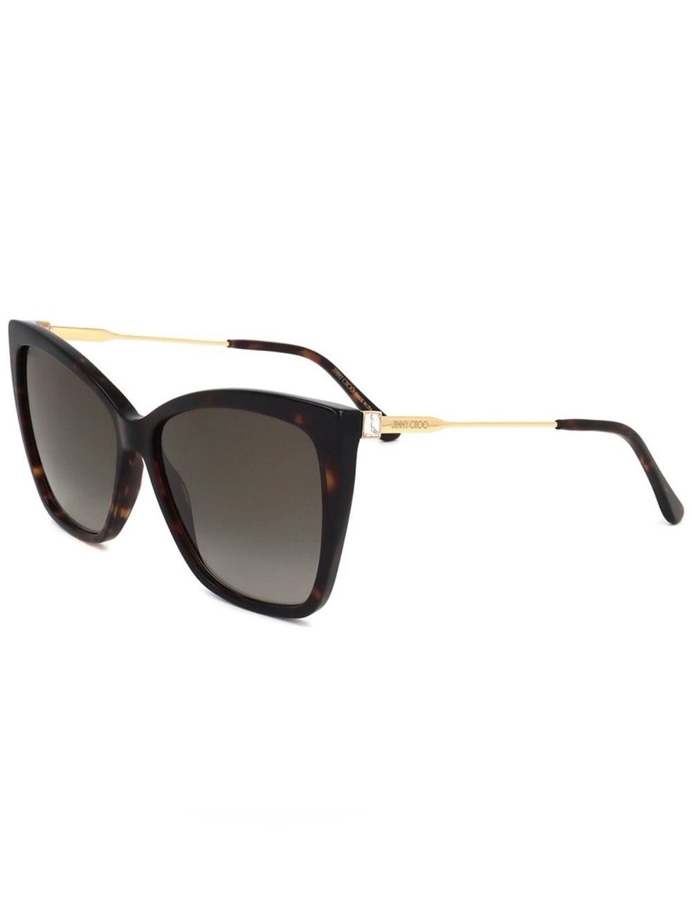 Jimmy Choo Women's Tortoiseshell Cat-Eye Sunglasses with Gold Temples